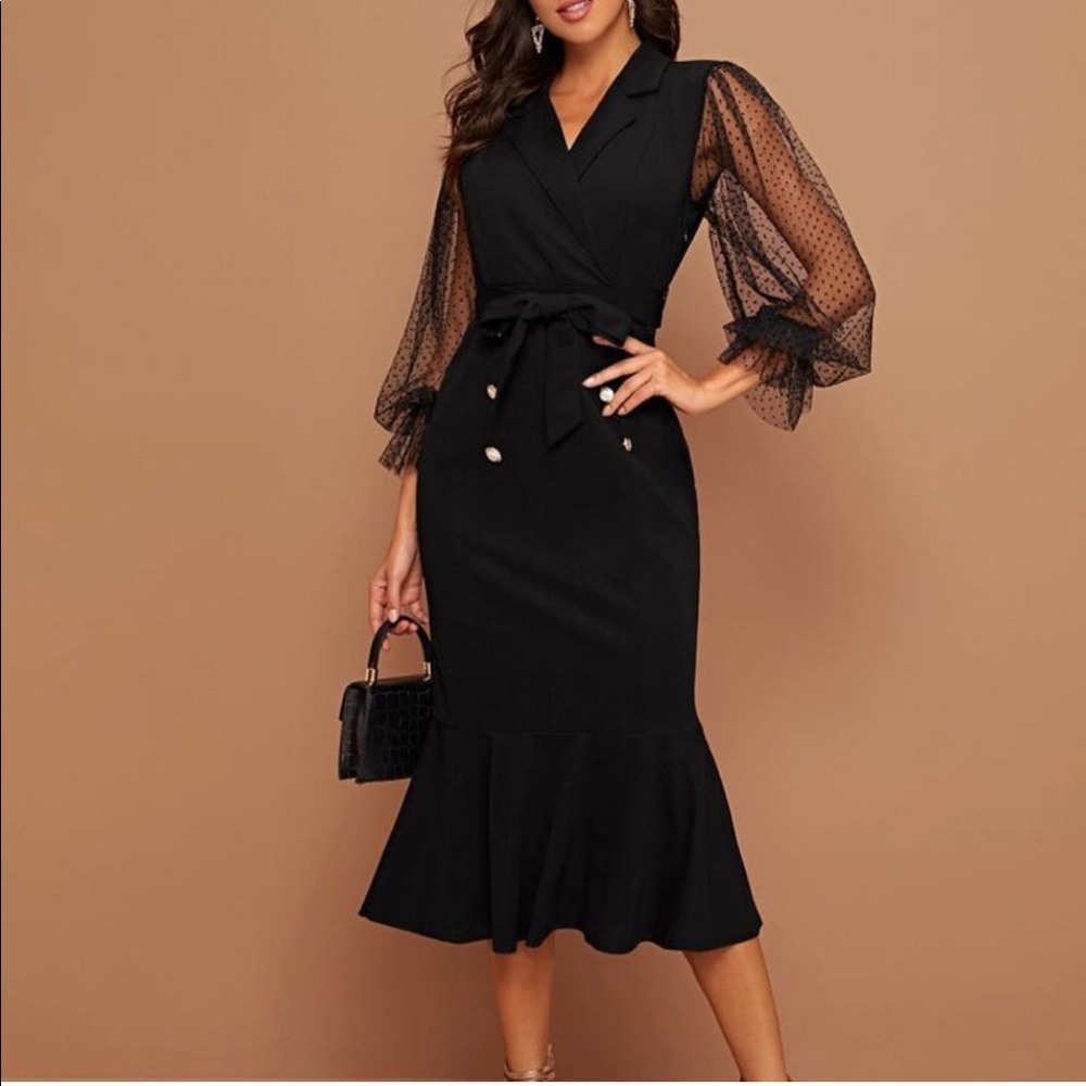Shein midi dress with puff sleeves - Picture 3 of 7